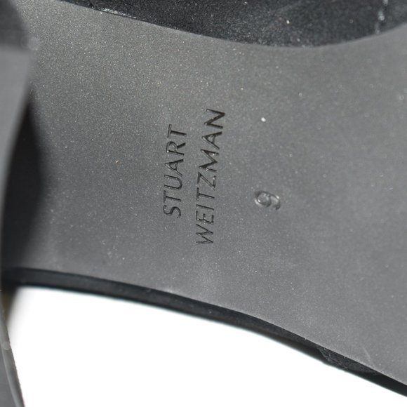 STUART WEITZMAN QUINN ANKLE BOOTIE SUEDE BLOCK GOLD LOGO SW 9 (P14) - Picture 10 of 10